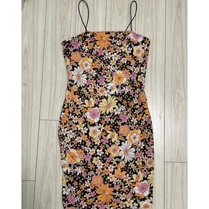 Derek Heart Fall Colors Floral Bodycon Dress - M